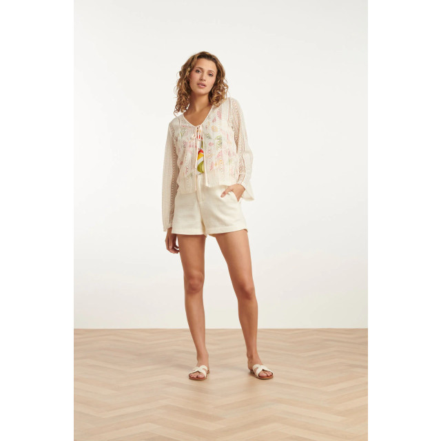 Smashed Lemon 25121 lace cardigan met striksluiting | 25121-010-L large