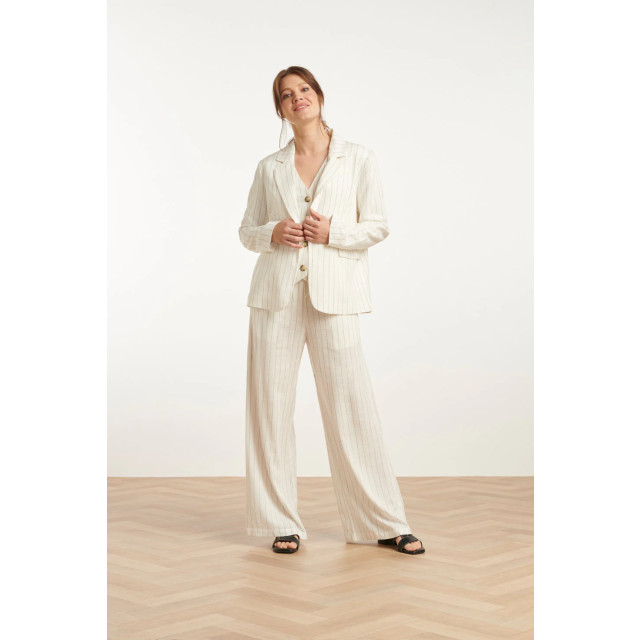 Smashed Lemon 25130 te pinstripe linnen blazer | 25130-000-999 large