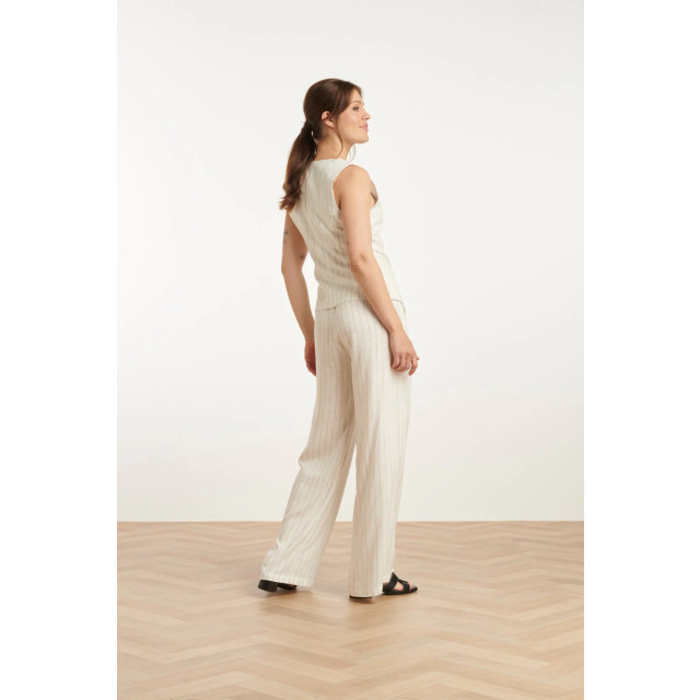 Smashed Lemon 25131 te pinstripe linnen broek | 8720331330356 large