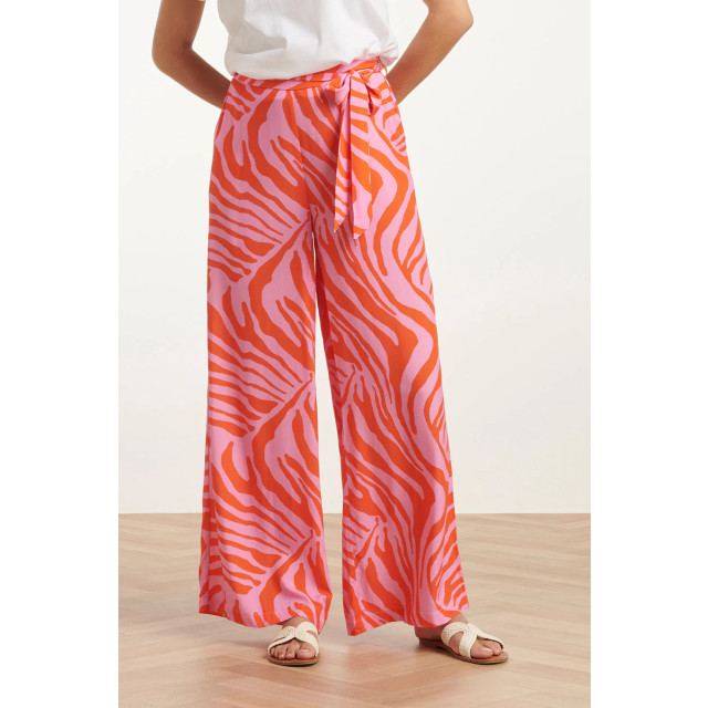 Smashed Lemon 25087 wide pants met dierenprint | 8720331324775 large