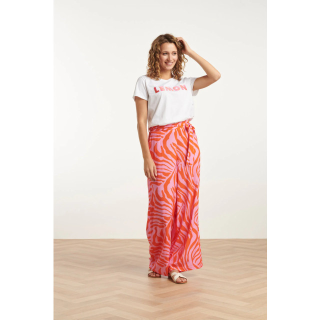 Smashed Lemon 25087 wide pants met dierenprint | 8720331324775 large