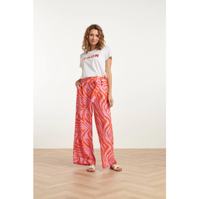 Smashed Lemon 25087 wide pants met dierenprint | 8720331324775 large