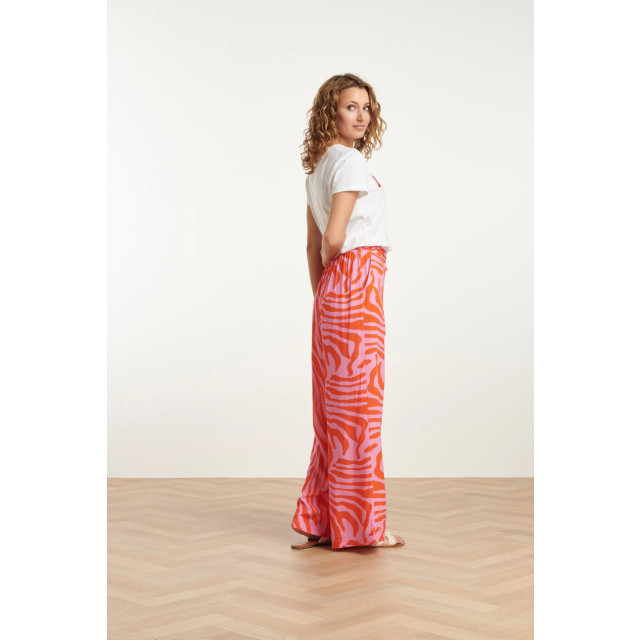Smashed Lemon 25087 wide pants met dierenprint | 8720331324775 large