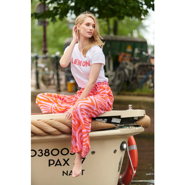 Smashed Lemon 25087 wide pants met dierenprint | 8720331324775 large