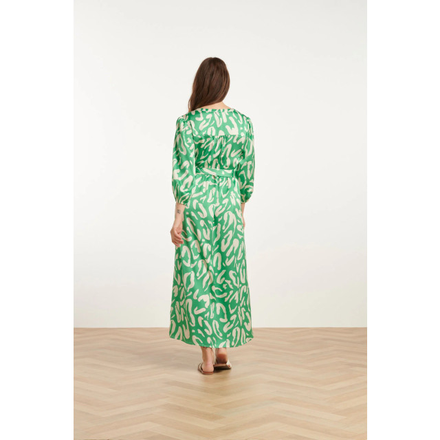 Smashed Lemon 25082 satin maxi jurk met te dierenprint | 25082-530-000 large
