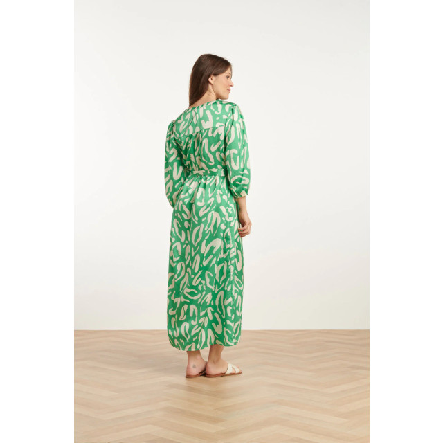 Smashed Lemon 25082 satin maxi jurk met te dierenprint | 25082-530-000 large