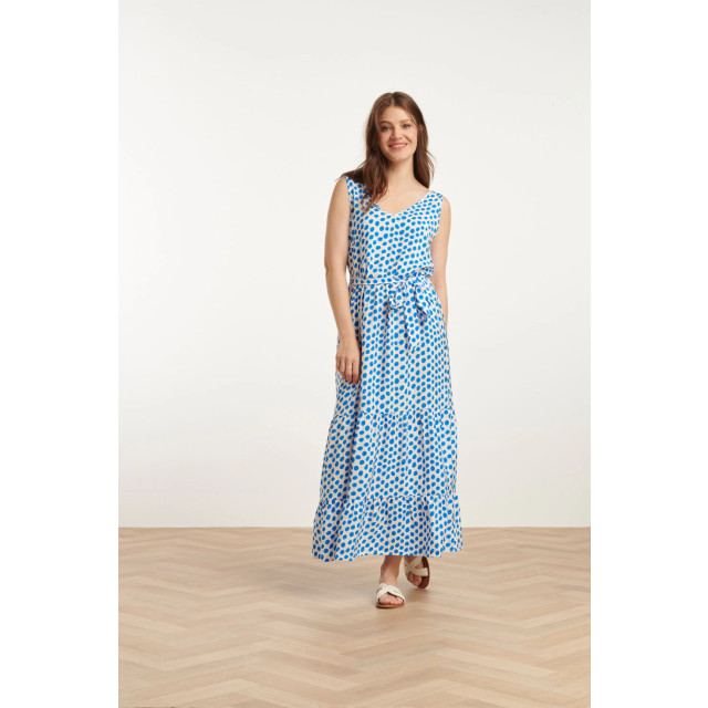 Smashed Lemon 25084 maxi jurk met kobalt polka dot print | 25084-000-650 large Smashed Lemon 25084 maxi jurk met kobalt polka dot print | 25084-000-650 large
