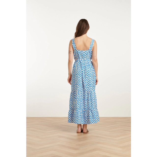 Smashed Lemon 25084 maxi jurk met kobalt polka dot print | 25084-000-650 large Smashed Lemon 25084 maxi jurk met kobalt polka dot print | 25084-000-650 large