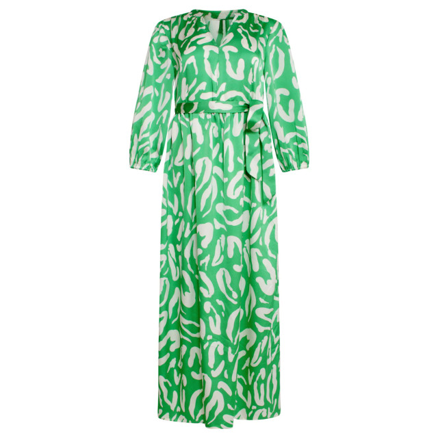 Smashed Lemon 25082 satin maxi jurk met te dierenprint | 25082-530-000 large