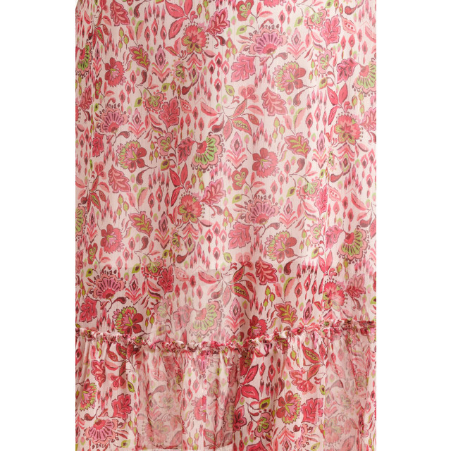 Smashed Lemon 24307 wikkelstijl maxi jurk van chiffon met fuchsialime 24307-000-998 large
