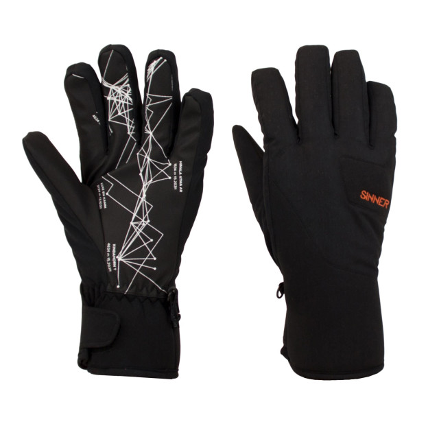 Sinner skihill glove ski handschoenen heren black/black/white 070387_999-10 large