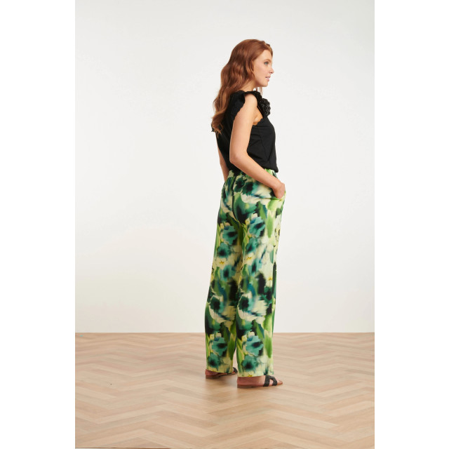 Smashed Lemon 24428 mashed lemon zomer wijde broek met abstracte bloemenprint tinten | 24428-999-150 large