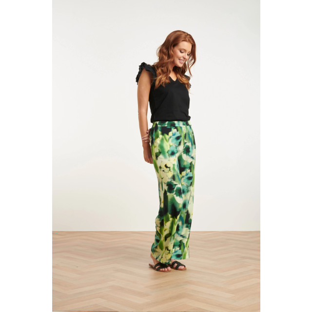 Smashed Lemon 24428 mashed lemon zomer wijde broek met abstracte bloemenprint tinten | 24428-999-150 large