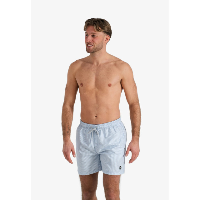 Happy Shorts Heren zwemshort lichtblauw/wit gestreept HS-SW-1148 large