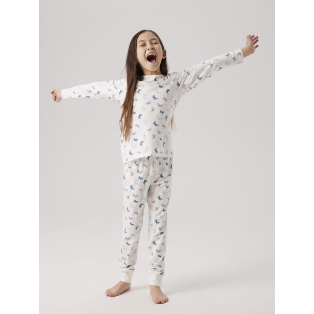 Name It Meisjes lange pyjama set nkfnightset vlinder print crème 13241969 large