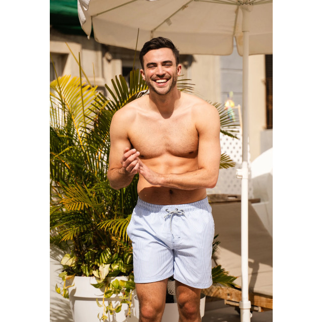 Happy Shorts Heren zwemshort lichtblauw/wit gestreept HS-SW-1148 large