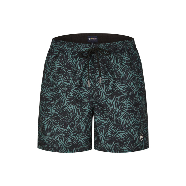 Happy Shorts Heren zwemshort palmbladeren zwart/jungle groen print HS-SW-1146 large