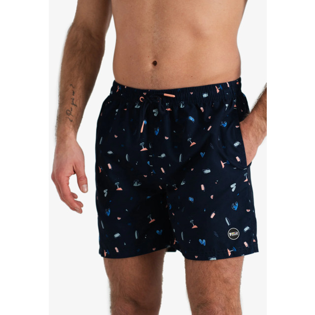 Happy Shorts Heren zwemshort strand donkerblauw print HS-SW-1150 large