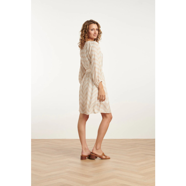 Smashed Lemon 25014 zachtevloeiende 3/4 mouw jurk met zigzag print | 25014-010-720 large Smashed Lemon 25014 zachtevloeiende 3/4 mouw jurk met zigzag print | 25014-010-720 large