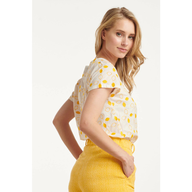 Smashed Lemon 25016 te katoenen blouse met citroen borduursels | 8720331319092 large