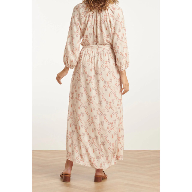 Smashed Lemon 25042 lichte maxi jurk met v-halsaztec print-nude tinten | 25042-720-998 large Smashed Lemon 25042 lichte maxi jurk met v-halsaztec print-nude tinten | 25042-720-998 large
