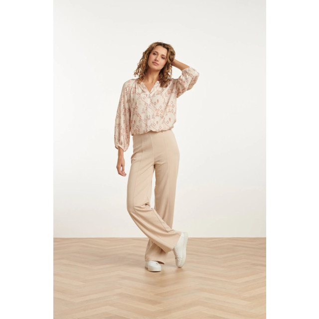 Smashed Lemon 25043 v-hals blouse met aztec printnude tinten | 8720331321262 large