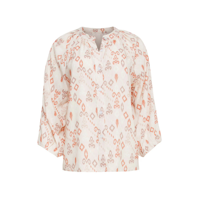 Smashed Lemon 25043 v-hals blouse met aztec printnude tinten | 8720331321262 large