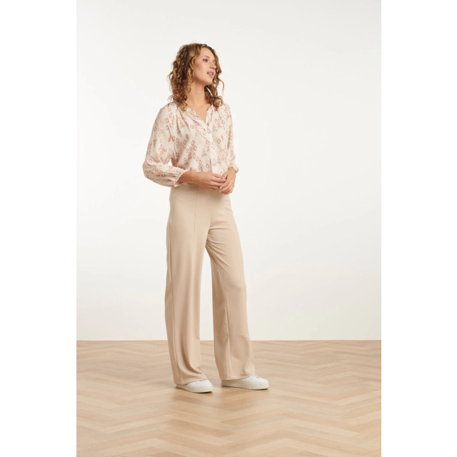 Smashed Lemon 25043 v-hals blouse met aztec printnude tinten | 8720331321262 large