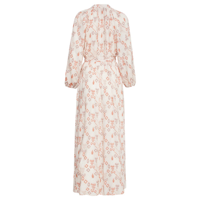Smashed Lemon 25042 lichte maxi jurk met v-halsaztec print-nude tinten | 25042-720-998 large Smashed Lemon 25042 lichte maxi jurk met v-halsaztec print-nude tinten | 25042-720-998 large