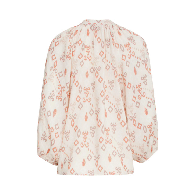 Smashed Lemon 25043 v-hals blouse met aztec printnude tinten | 8720331321262 large