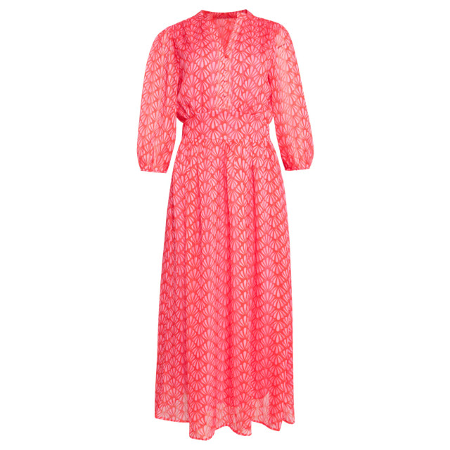 Smashed Lemon 25050 elegante maxi chiffon jurk met schelpprint | 25050-450-420 large