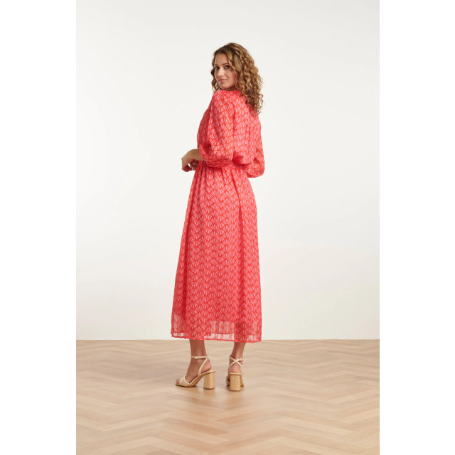 Smashed Lemon 25050 elegante maxi chiffon jurk met schelpprint | 25050-450-420 large
