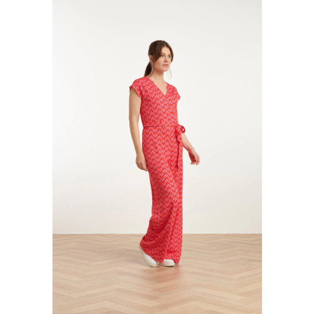 Smashed Lemon 25039 v-vormige jumpsuit met overlappende halslijnschelpprint | 25039-450-420 large