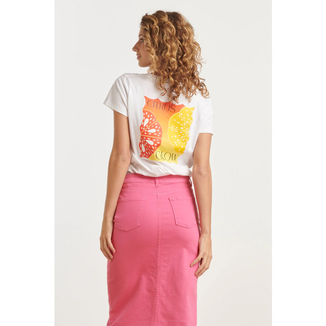 Smashed Lemon 25227 te katoenen t-shirt met citrus glow print | 8720331343110 large
