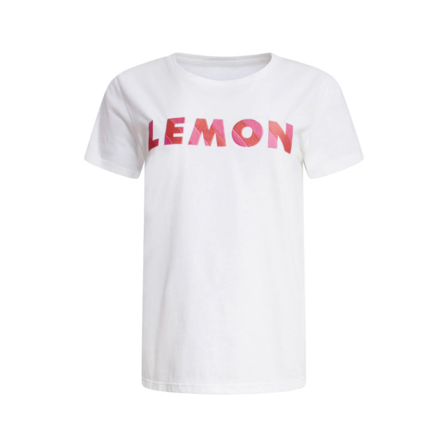 Smashed Lemon 25228 te katoenen t-shirt met geborduurd lemon print | 8720331343196 large