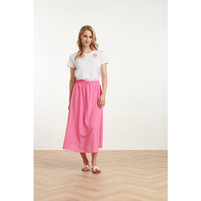 Smashed Lemon 25229 te katoenen t-shirt met palm printborduurwerkperzik | 8720331343288 large