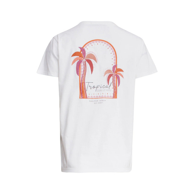 Smashed Lemon 25229 te katoenen t-shirt met palm printborduurwerkperzik | 8720331343288 large