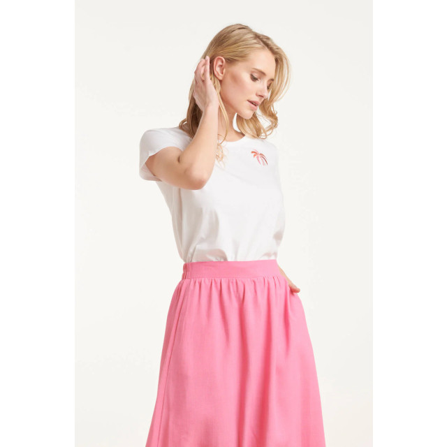 Smashed Lemon 25229 te katoenen t-shirt met palm printborduurwerkperzik | 8720331343288 large