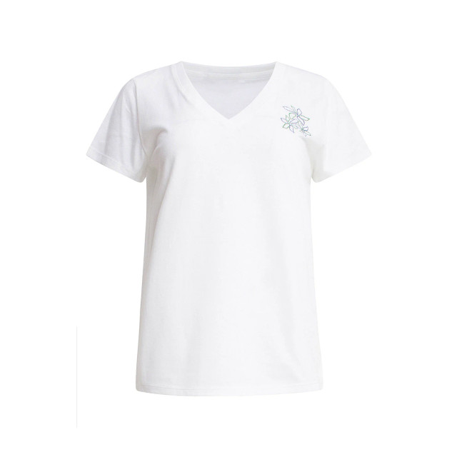 Smashed Lemon 25226 te katoenen t-shirt met borduursel van cobalt bloemen | 8720331343035 large