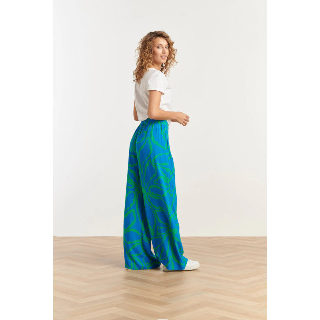 Smashed Lemon 25226 te katoenen t-shirt met borduursel van cobalt bloemen | 8720331343035 large