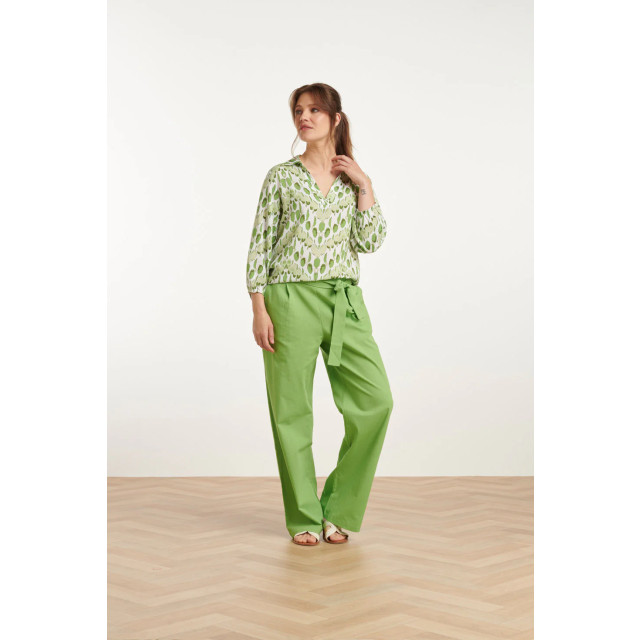 Smashed Lemon 25177 lime linnen broek | 25177-500-4XL large