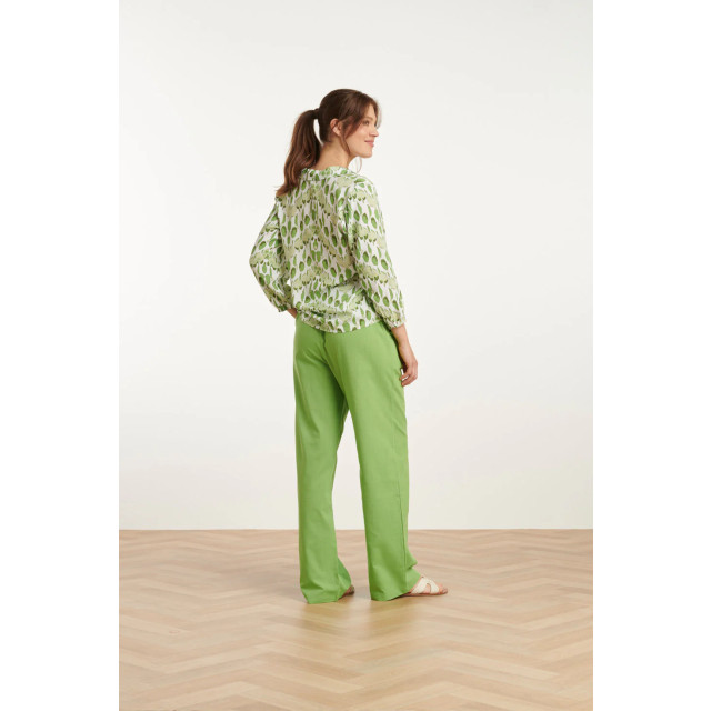 Smashed Lemon 25177 lime linnen broek | 25177-500-4XL large