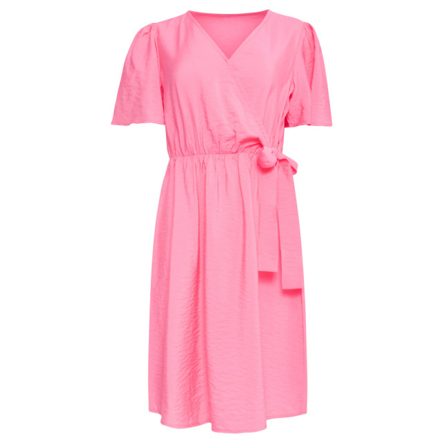 Smashed Lemon 25170 fuchsia zomerjurk met overlap v-hals | 25170-420-XS large
