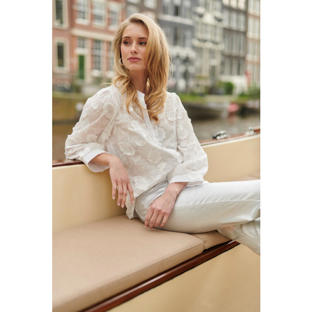 Smashed Lemon 25138 witte 3d bloemenblouse 25138-000-L large