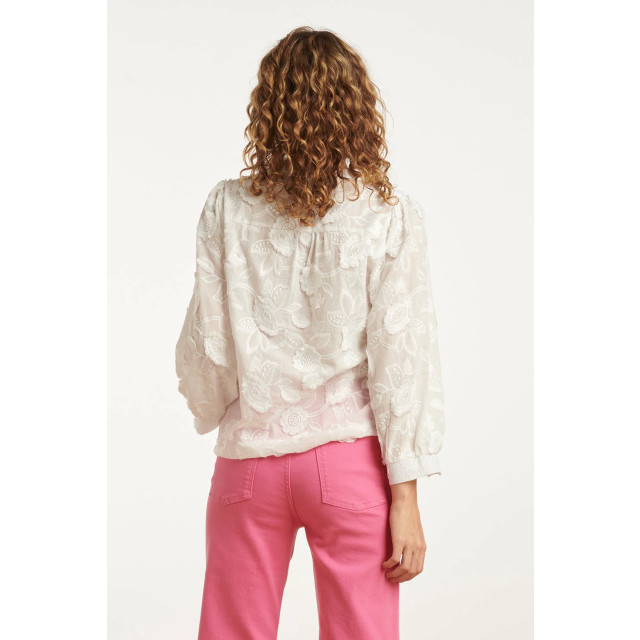 Smashed Lemon 25138 witte 3d bloemenblouse 25138-000-L large