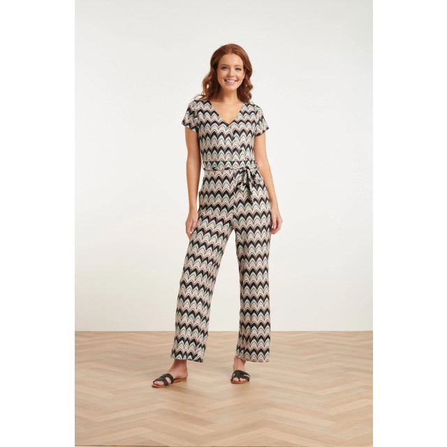 Smashed Lemon 24427 zachte stretch grafische print zomer jumpsuit | 24427-998-XL large