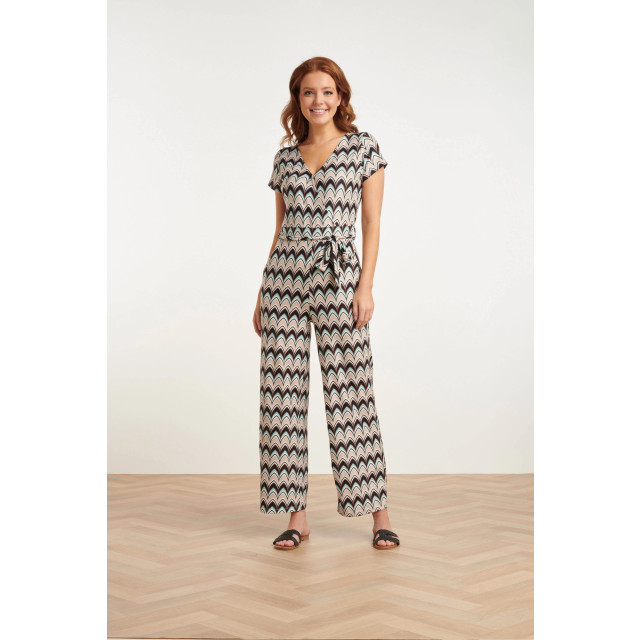 Smashed Lemon 24427 zachte stretch grafische print zomer jumpsuit | 24427-998-XL large