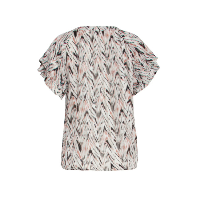 Smashed Lemon 25079 chiffon top met grafisch zigzag print, | 25079-010-998 large