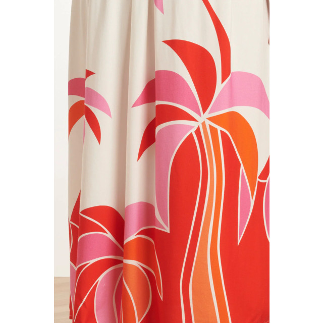 Smashed Lemon 25058 off white flowy maxi jurk met helder palm print | 25058-450-998 large