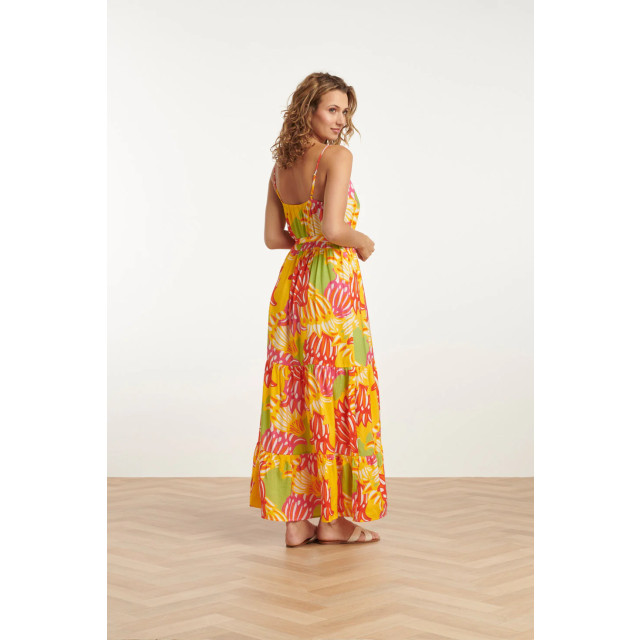 Smashed Lemon 25029 felgede maxi jurk met bloemenprint | 8720331320128 large